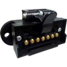 TOMADA ELETRICA P/ ENGATE RETANGULAR 7 POLOS FEMEA (FIXA) NYLON PRETO 12/24V