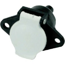 TOMADA ELETRICA P/ ENGATE REDONDA 7 POLOS FEMEA (FIXA) TIPO S NYLON PRETO/BRANCO