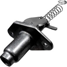 TOMADA ELETRICA P/ ENGATE REDONDA 6 POLOS COMPLETA ALUMINIO POLIDO REFORÇADA