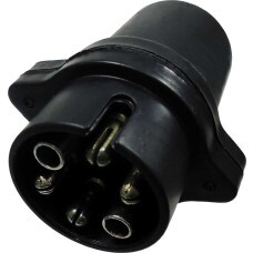 TOMADA ELETRICA P/ ENGATE REDONDA 6 POLOS MACHO NYLON PRETO 12/24V