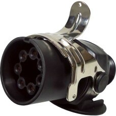 TOMADA ELETRICA P/ ENGATE REDONDA 7 POLOS MACHO P/ ABS E RASTREADOR NYLON PRETO