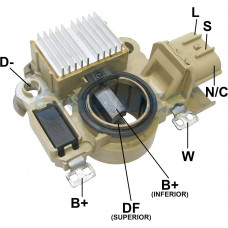 REGULADOR DE VOLTAGEM DO ALTERNADOR MITSUBISHI 14V NISSAN SENTRA/TIDA/LIVINA/FRO