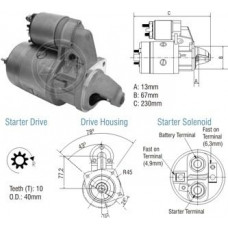 Motor Partida 12V 0,8Kw Fiat 147 Elba Fiorino Panorama Uno