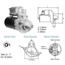 Motor Partida 12V 1.1Kw Dw Toyota Corolla