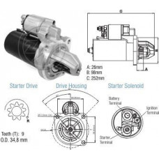Motor Partida 12V Agrale Fiatallis Massey Fergusson Mwm