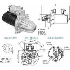 Motor Partida 12V 2,2Kw Pdm Ford Vw Caminhoes