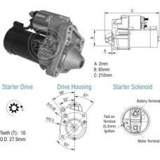 Motor Partida 12V 1Kw Pmgr Renault Clio Laguna Megane Scenic