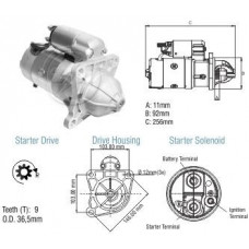 Motor Partida 12V 3.0Kw M93R Ford Ranger