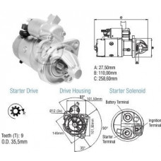 Motor Partida 12V 3Kw M93R Vw Caminhoes