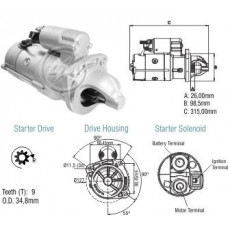 Motor Partida 24V 5Kw M100R Agrale Iveco Volvo Caminhoes
