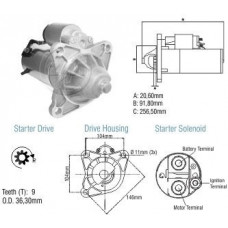 Motor Partida Ford 12V 2.1Kw Ford Ranger