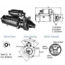 Motor Partida 12V 3Kw Azf Case New Holland Tratores