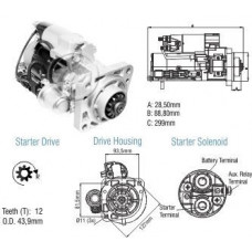 Motor Partida 24V 5Kw M8T6 Man Vw Caminhoes