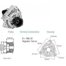 Alternador Eletronico 28V 80A Mbb 1318 1618 1728 L1620 1417