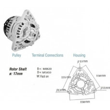 Alternador 14V 90A Kcb1 Agrale Deutz Gm Vw Fiatallis Mwm