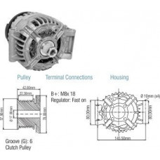 Alternador 12V 98A Renault Clio Espace Kangoo Laguna Megane