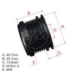 Polia Roda Livre Alternador Audi A3 A4 A5 Amarok Golf Polo