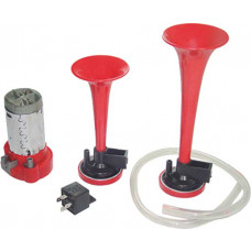 BUZINA AR 2 CORNETAS 12V VERMELHA UNIVERSAL