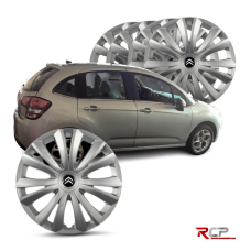 Calota C3 2013-2015 | Aro 14 | Citroen | Jogo com 4 Calotas Prata