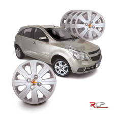 Calota Agile 2012-2013 | Aro 14 | GM | Jogo com 4 Calotas Prata