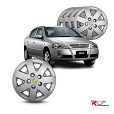 Astra 2005 | Aro 15 | GM | Jogo com 4 Calotas Prata