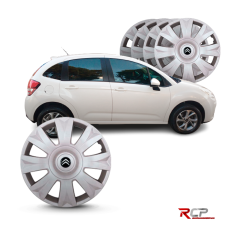 Calota C3 2014-2015 | Aro 15 | Citroen | Jogo com 4 Calotas Prata
