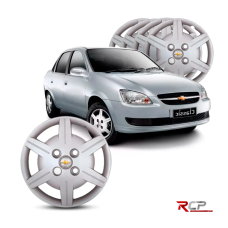 Calota Corsa Classic 2012-2015 | Aro 13 | GM | Jogo com 4 Calotas Prata