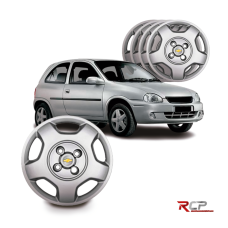 Calota Corsa 2002 | Aro 13 | GM | Jogo com 4 Calotas Prata