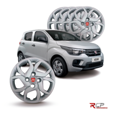 Calota Fiat Mobi 2017-2018 | Aro 14 | Fiat | Jogo com 4 Calotas Prata