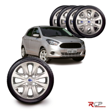 Calota Ka Hatch 2015 | Aro 14 | Ford | Jogo com 4 Calotas Prata
