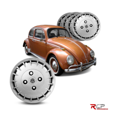 Calota Fusca Brasilia | Aro 14 | VW | Jogo com 4 Calotas Prata