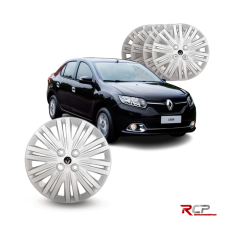 Calota Logan Sandero 2015-2016 | Aro 15 | Renault | Jogo com 4 Calotas Prata