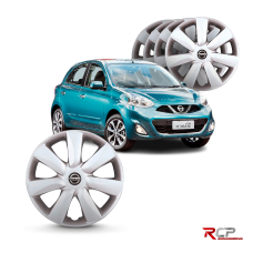 Calota March 2015 | Aro 14 | Nissan | Jogo com 4 Calotas Prata