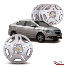 Calota Onix Prismas 2014-2015-2016 | Aro 14 | GM | Jogo com 4 Calotas Prata