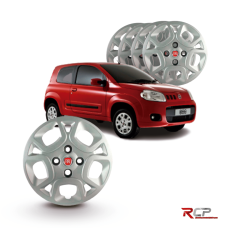 Calota Uno attractive 2011 | Aro 14 | Fiat | Jogo com 4 Calotas Prata
