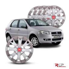 Calota Palio Fire 2014 | Aro 13 | Fiat | Jogo com 4 Calotas Prata