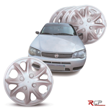 Calota Universal Palio Fire | Aro 13 | Jogo com 4 Calotas Prata