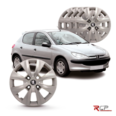 Calota Peugeot 2007-2008, 2015-2016 | Aro 14 | Jogo com 4 Calotas Prata 