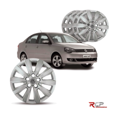 Calota Fox Polo 2014 | Aro 14 | VW | Jogo com 4 Calotas Prata