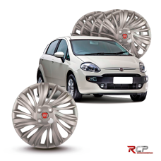Calota Siena Palio Punto 2014-2016 | Aro 15 | Fiat | Jogo com 4 Calotas Prata