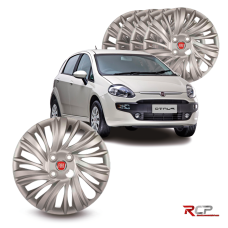 Calota Punto 2015 2016 | Aro 15 | Fiat | Jogo com 4 Calotas Prata