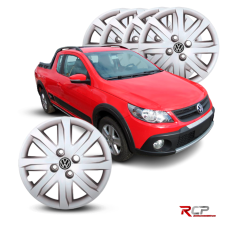 Calota Universal Modelo Saveiro | Aro 14 | Fiat | Jogo com 4 Calotas Prata