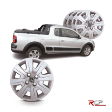 Calota Saveiro 2013 | Aro 14 | VW | Jogo com 4 Calotas Prata