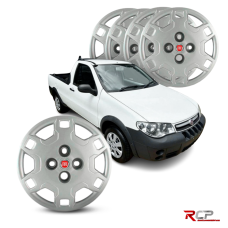 Calota Strada 2011-2012 | Aro 14 | Fiat | Jogo com 4 Calotas Prata