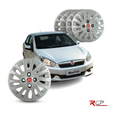 Calota | Grand Siena 2012-2013 | Aro 14 | Fiat | Jogo com 4 Calotas Prata