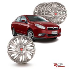Calota Grand Siena 2014 2015 | Aro 14 | Fiat | Jogo com 4 Calotas Prata