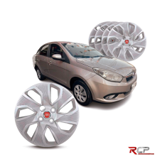 Calota Grand Siena 2014 2015 | Aro 15 | Fiat | Jogo com 4 Calotas Prata