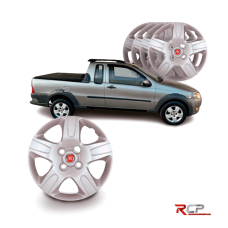 Calota Strada 2013-2014 | Aro 14 | Fiat | Jogo com 4 Calotas Prata