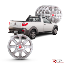 Calota Palio Weekend Strada 2014-2016 | Aro 14 | Jogo com 4 Calotas Prata