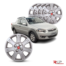 Calota Strada Trekking 2014 | Aro 14 |Fiat | Jogo com 4 Calotas Prata